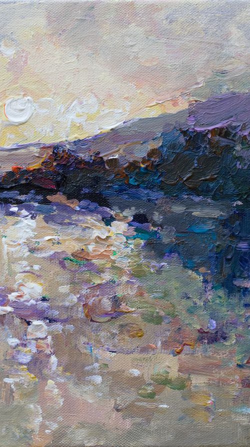 Morning landscape painting by Anastasiia Valiulina