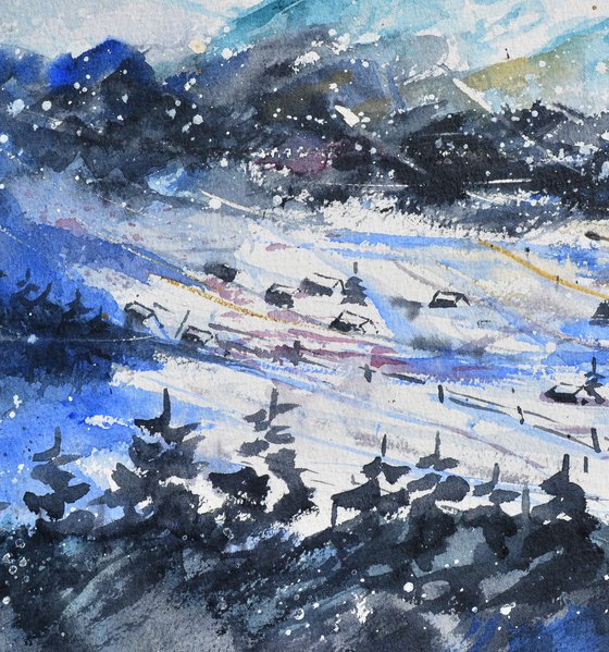 In the mountains  watercolor