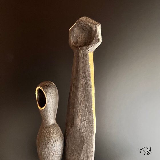 Spoon figures made of bog oak