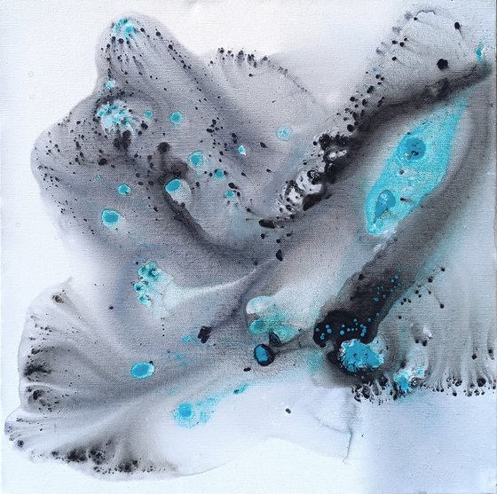 Nature 567 — Abstract Cyan Constellation