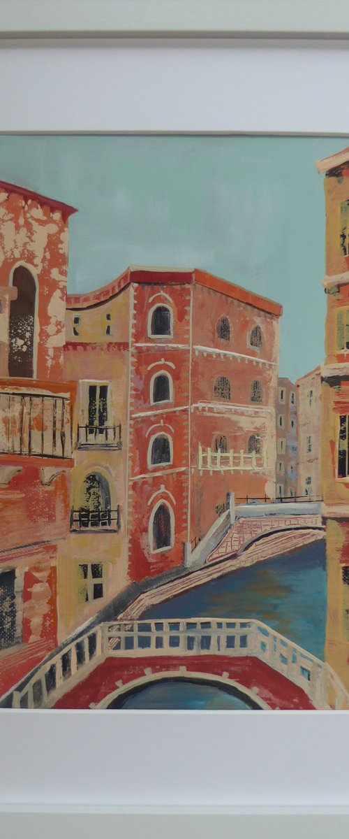 Venice, two bridges by Elaine Allender