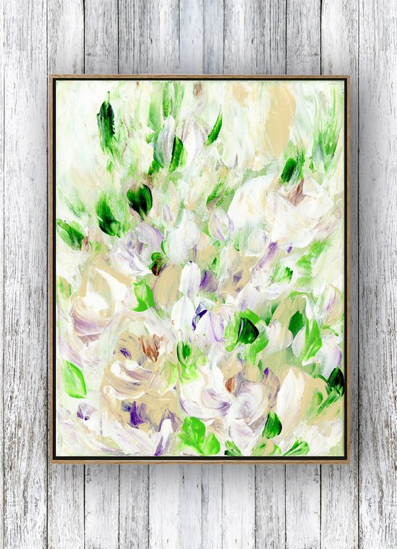 Tranquility Blooms 33 - Floral Painting by Kathy Morton Stanion