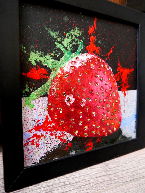 Strawberry Starwars   FRAMED - Still life - READY TO HANG Fruit Original