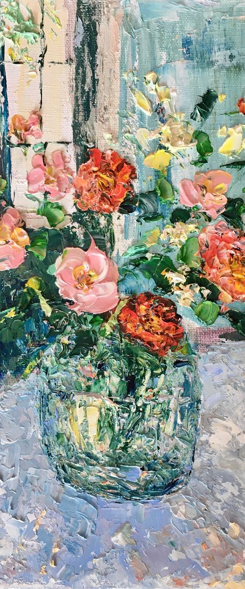 Still life with flowers by Vilma Gataveckienė