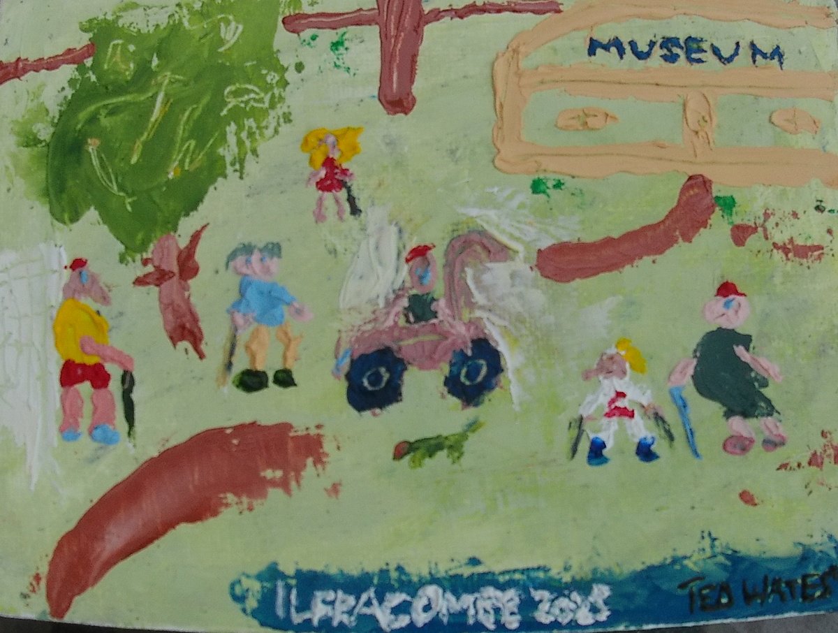 Naive Portrait Oil Painting By Ted Wates, 7 X 5", Ilfracombe 2025, Original Artwork