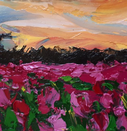 Tulip Fields II...  / FROM MY A SERIES OF MINI WORKS LANDSCAPE by Salana Art Gallery