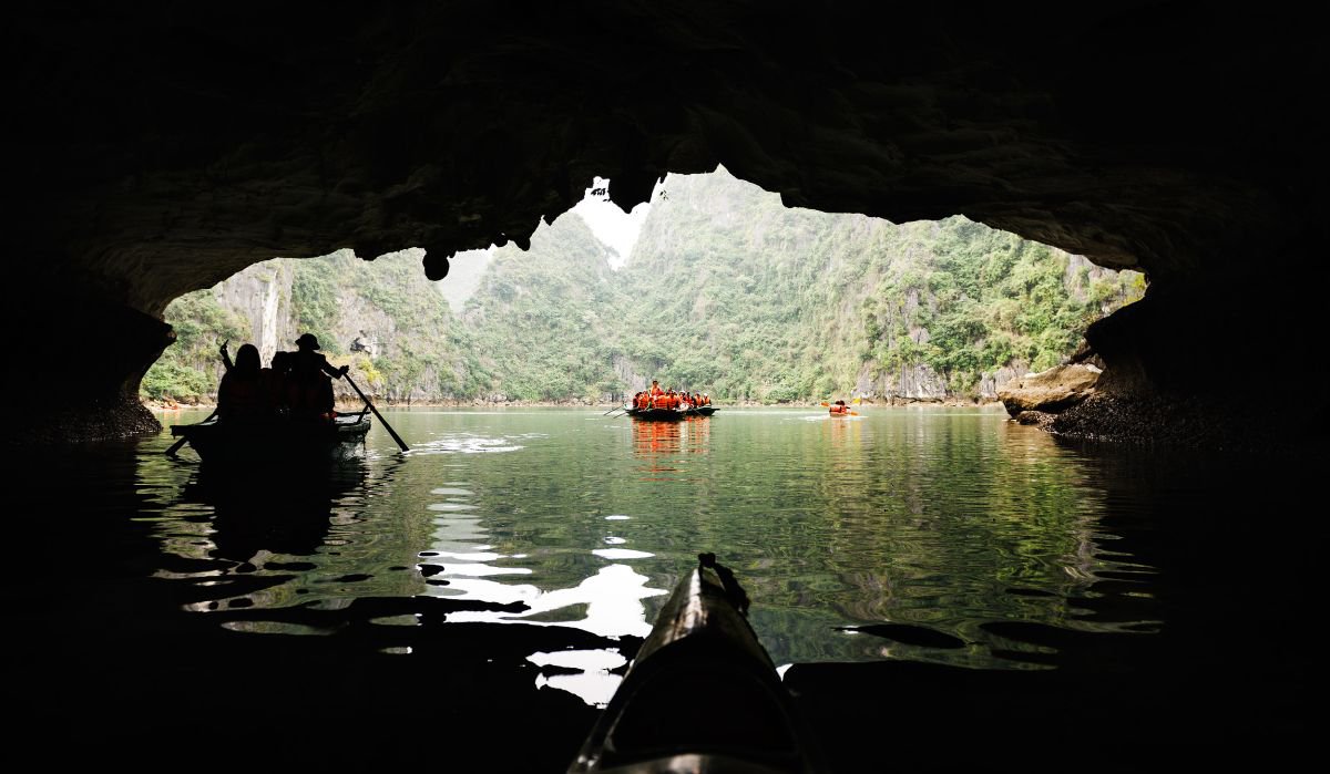 Photorealistic Photograph , Canoeing In Ha Long Bay By Tom Hanslien, 47 X 29, Artwork For Sale On Artfinder