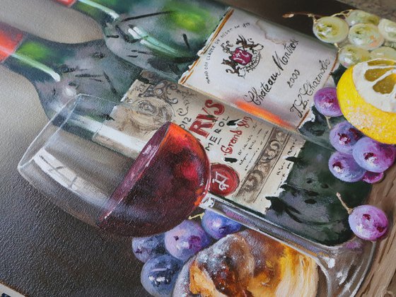 Red Wine, Grapes and Bread