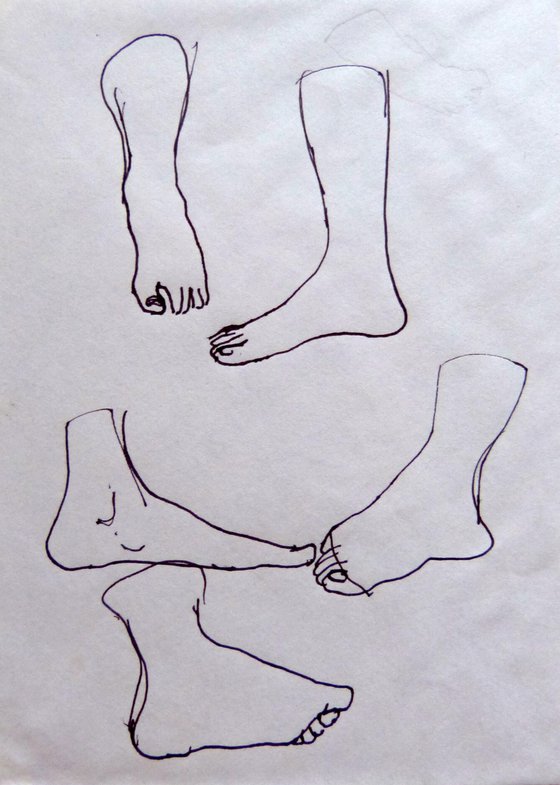 Study of feet 2, sketch on envelope - AF exclusive + FREE shipping!