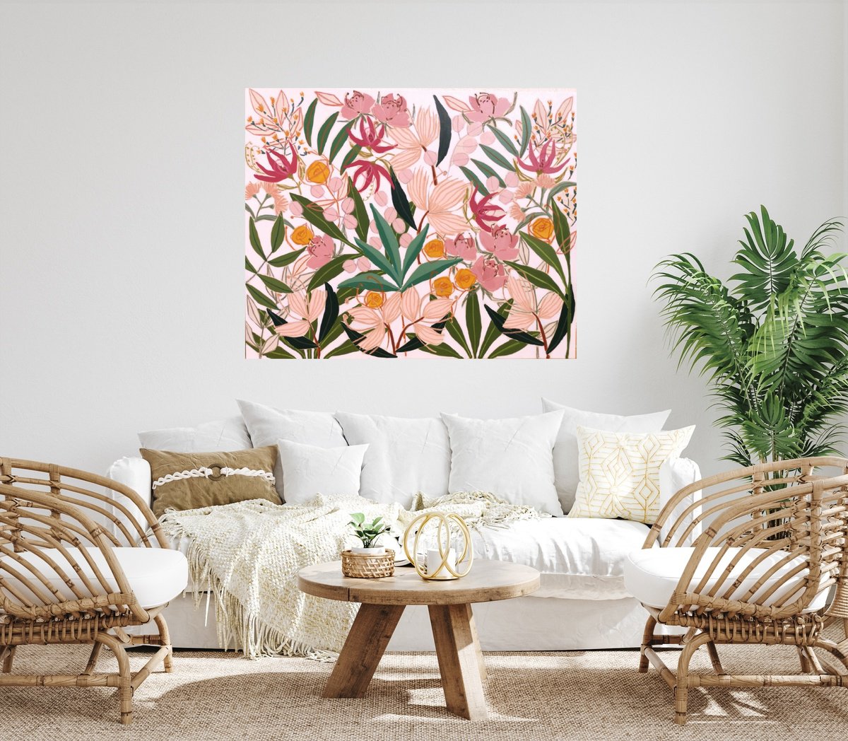 Impressionistic Landscape Painting By Marisa Anon, 39 X 32", Garden Iv, Original Artwork