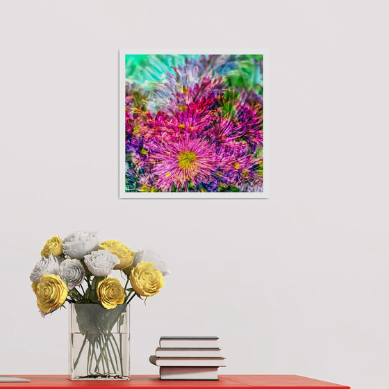 Abstract Flowers #9. Limited Edition 1/25 12x12 inch Photographic Print.