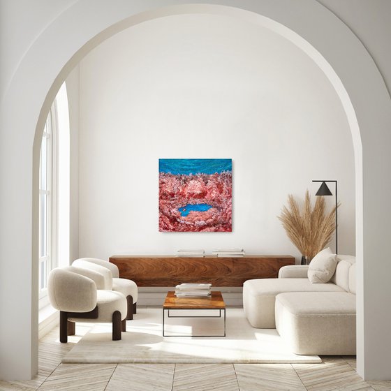 Autumn silence in dark coral tones