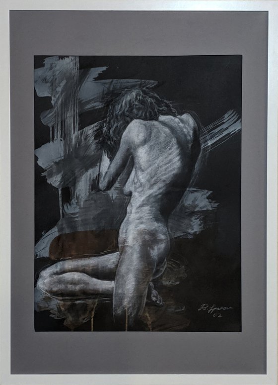 White On Black Nude Study