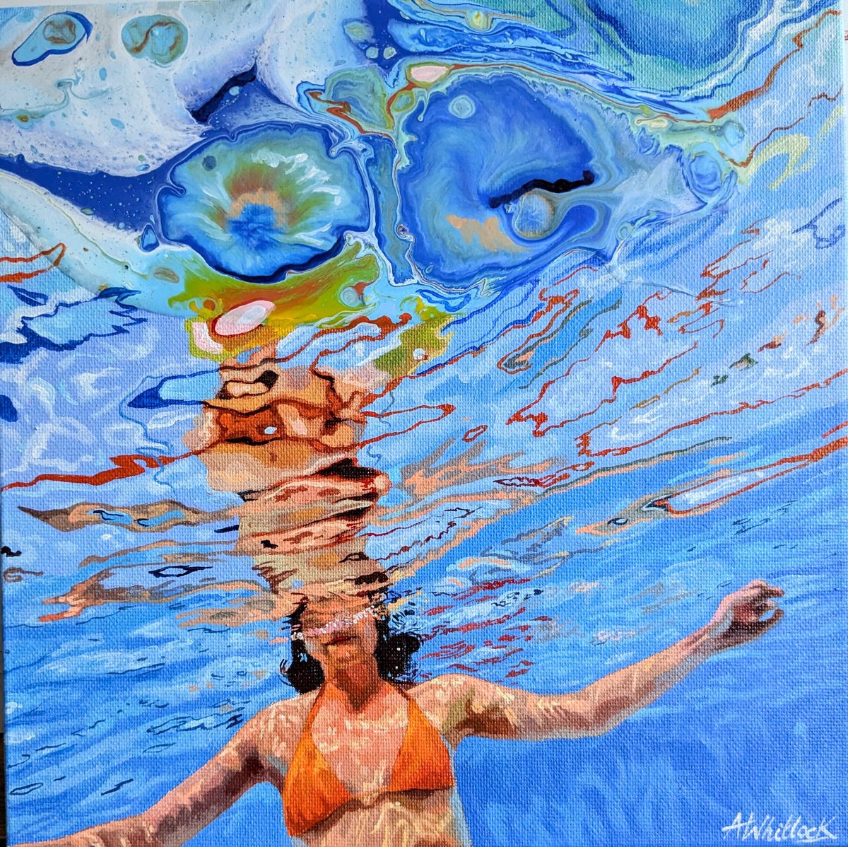 Photorealistic Portrait Acrylic Painting By Abi Whitlock, 10 X 10, Underneath Lxxx, Original Artwork