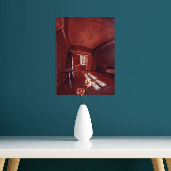 Red room (30x40cm, oil painting, impressionistic)