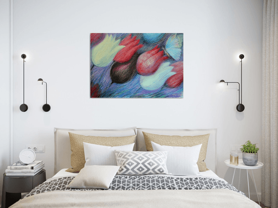 Tulips and Butterfly