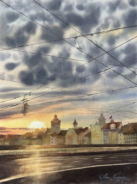 Low sun over the city