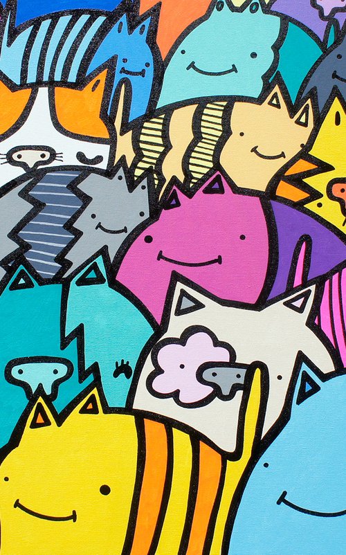 Pack Of Cats by Kev Munday