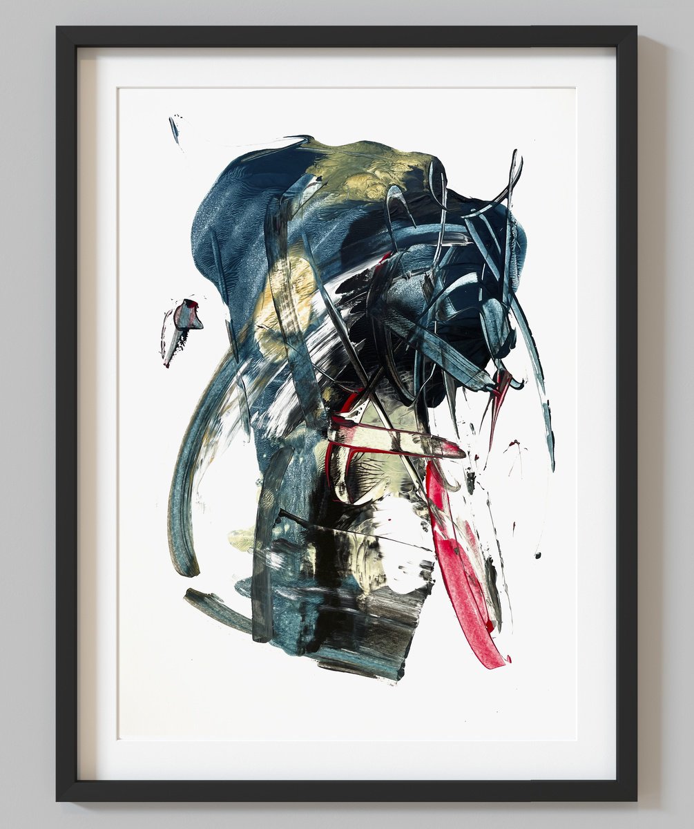 Abstract Acrylic Painting By Evgenia Makarova, 17 X 23, Abstract Composition N94, Original Artwork