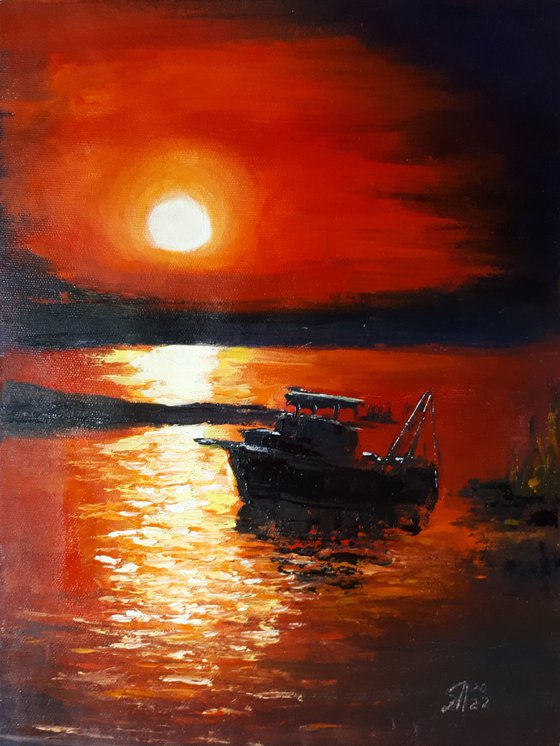 Sunset /  ORIGINAL OIL PAINTING