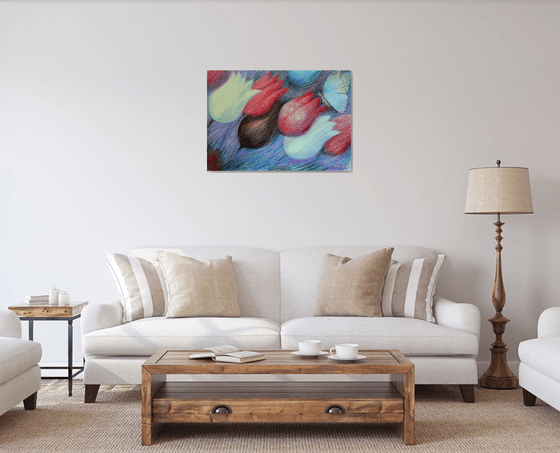 Tulips and Butterfly