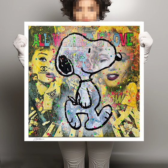 Beatles Snoopy - Paper - Giclee print