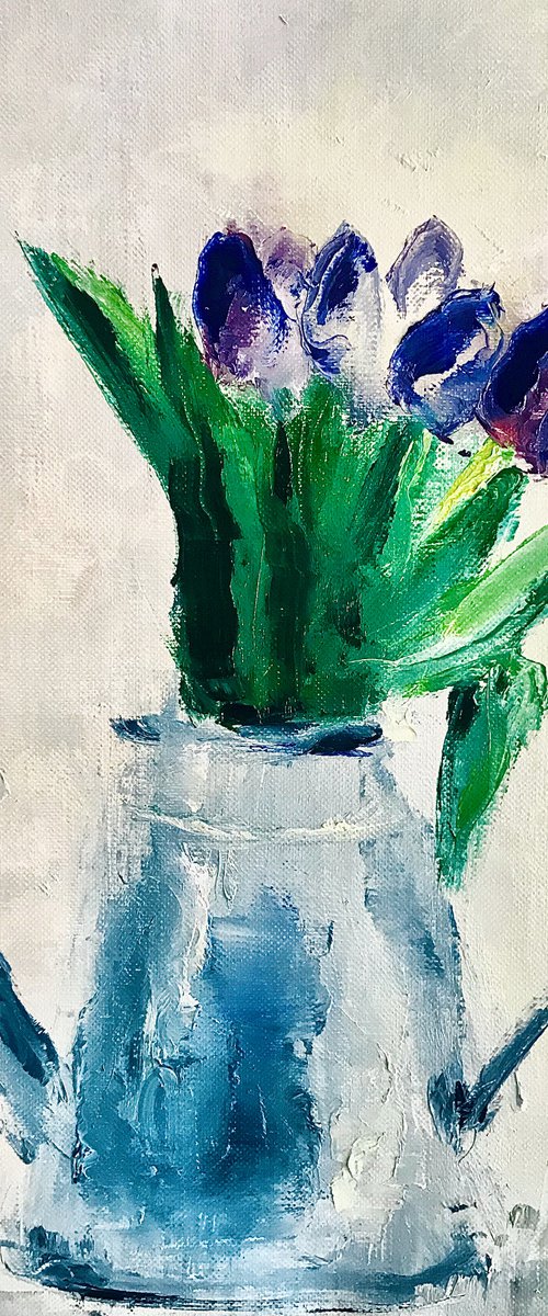 Tulips painting Still life floral by Anna Lubchik