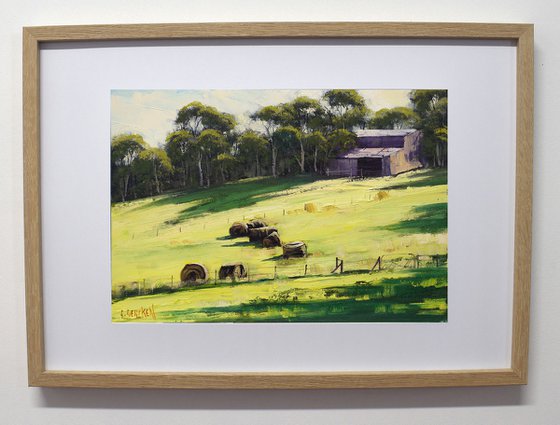 Hay Shed with bales Australia