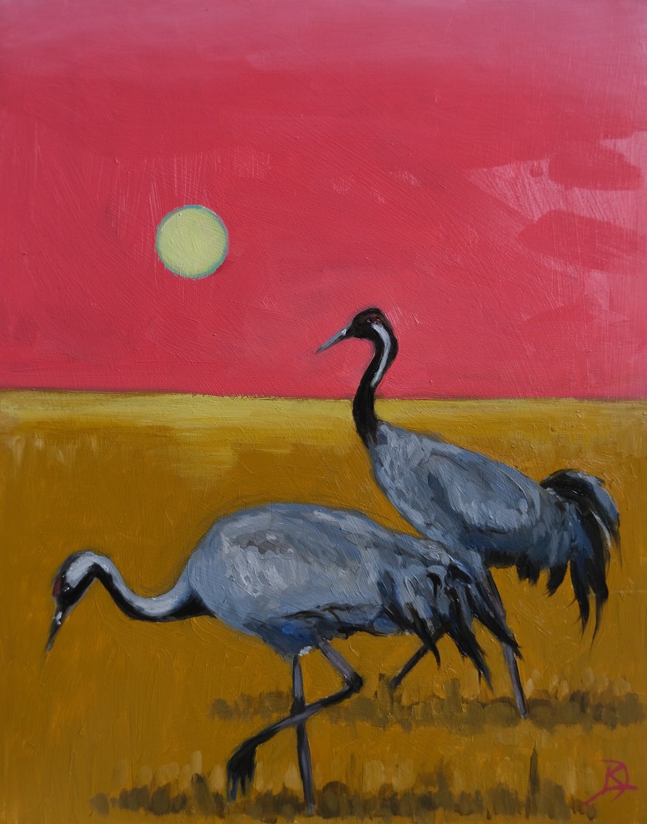 Crane Study No 1 By Kerry Lisa Davies, 11 X 14, Artwork For Sale On Artfinder