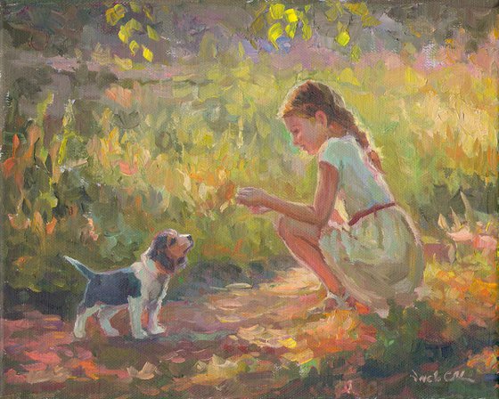 The girl and the dog