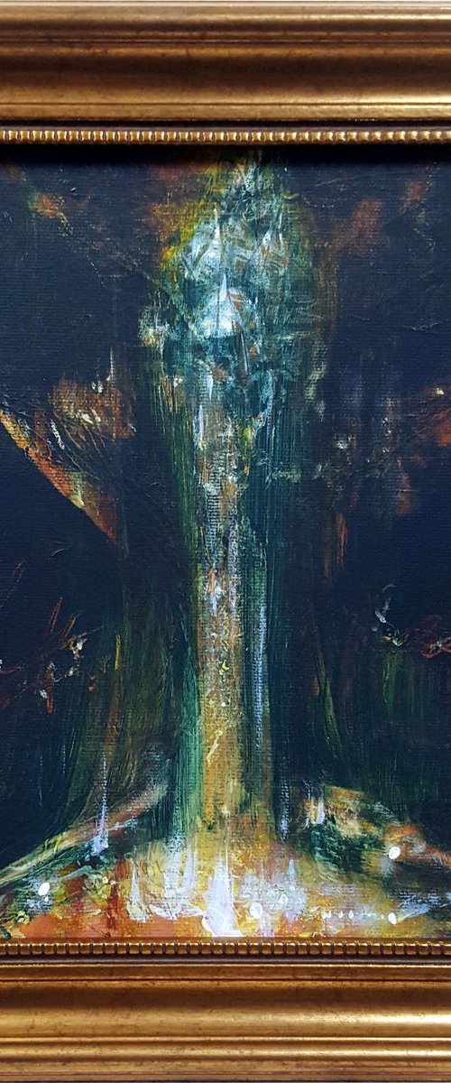 Piece of eternity ghostlly incandescent uniwue painting about light creation universe by O KLOSKA by Kloska Ovidiu