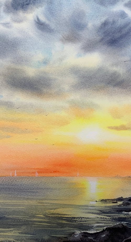 Sunset on the sea, Cyprus #2 by Eugenia Gorbacheva