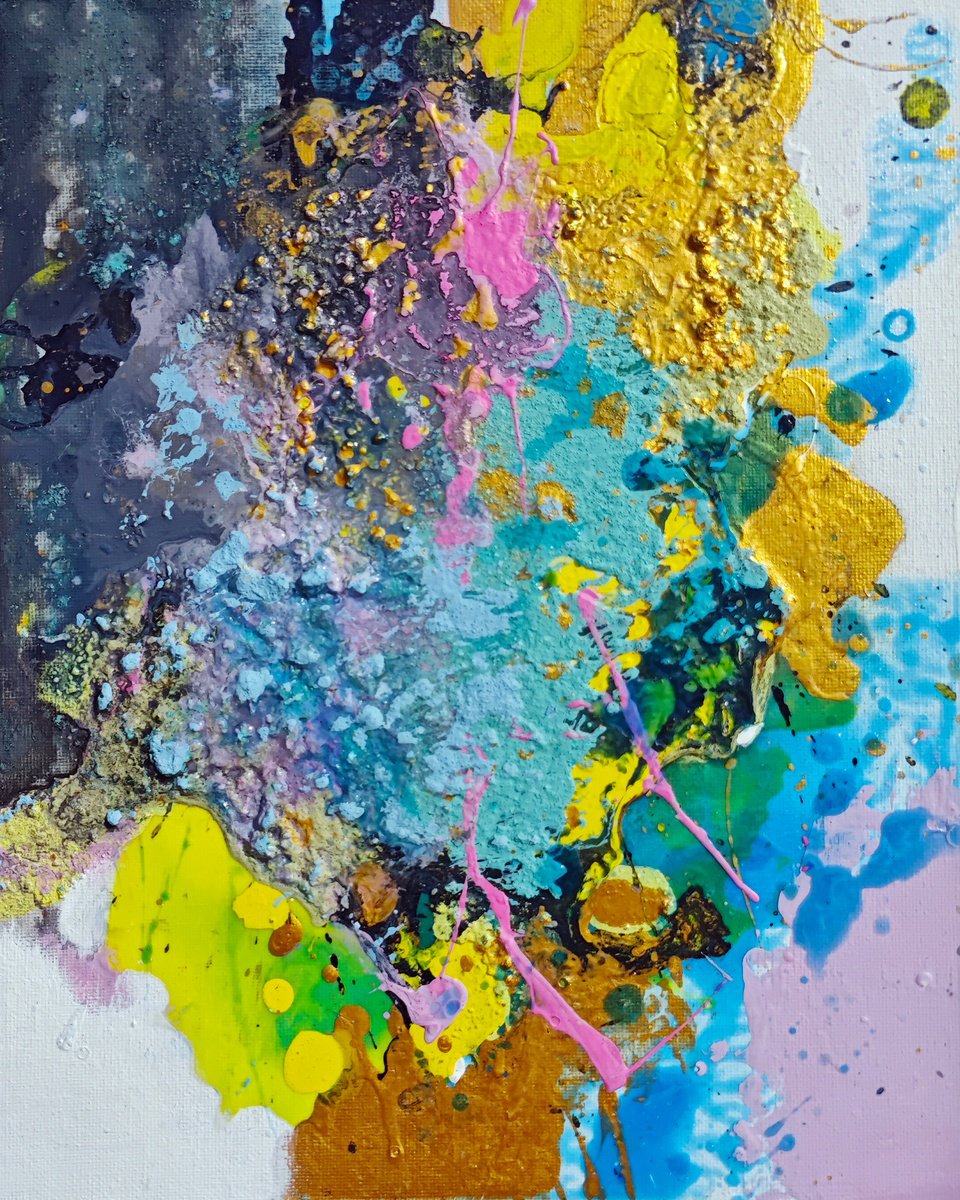 Abstract Acrylic Painting By Liang Hailun, 9 X 12", N°273, Original Artwork