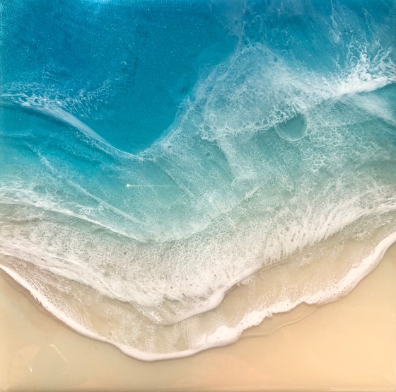 White Sand Beach - Love - Seascape Painting Gift idea