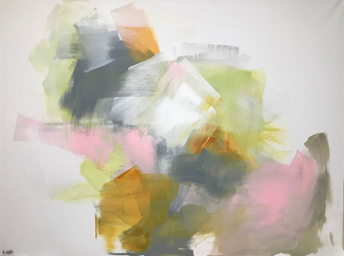 Organic Abstract Acrylic Painting By Kris Haas, 48 X 36", What If All Were True, Original Artwork