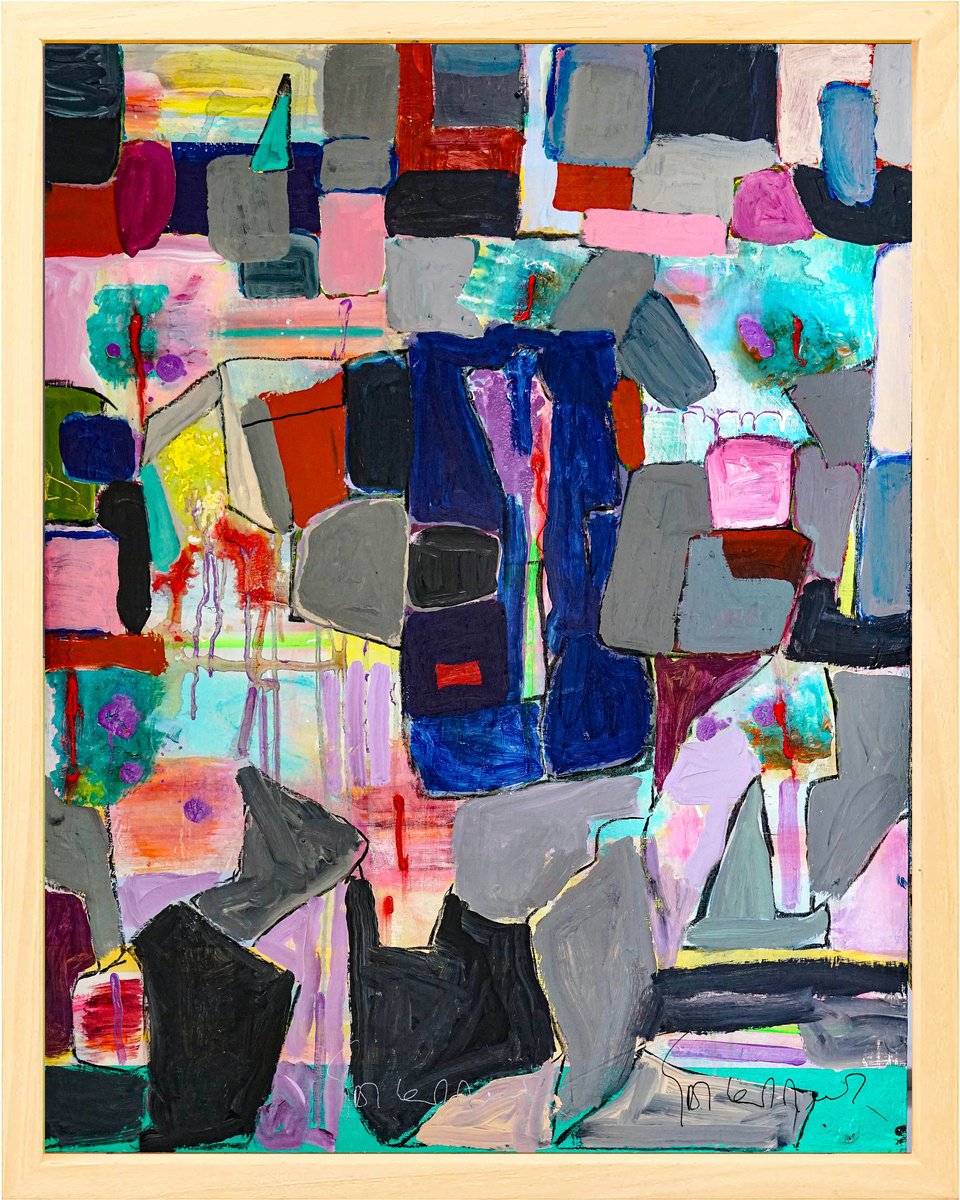 Organic Abstract Acrylic Painting By Geert Lemmers Fpa, 33 X 41, Mystery And Substance 9, Original Artwork