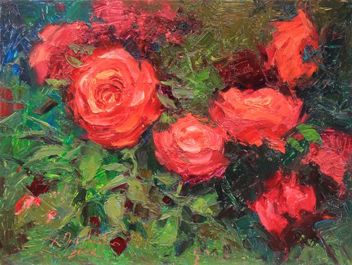 Evening with roses by Alisa Onipchenko-Cherniakovska