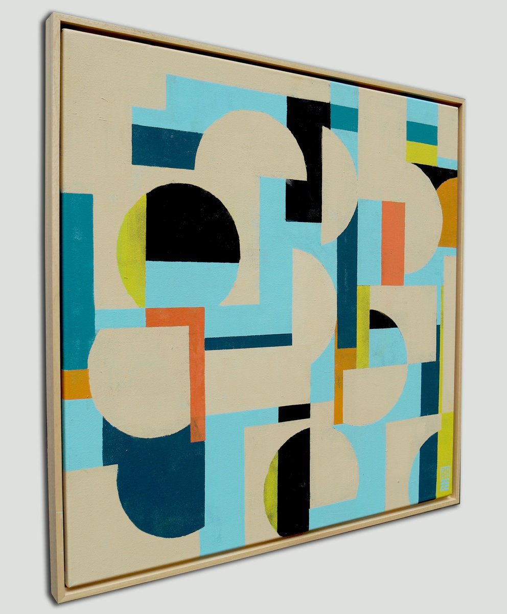Circle In Circle The Maze Blue By Ronald Hunter, 33 X 33, Artwork For Sale On Artfinder