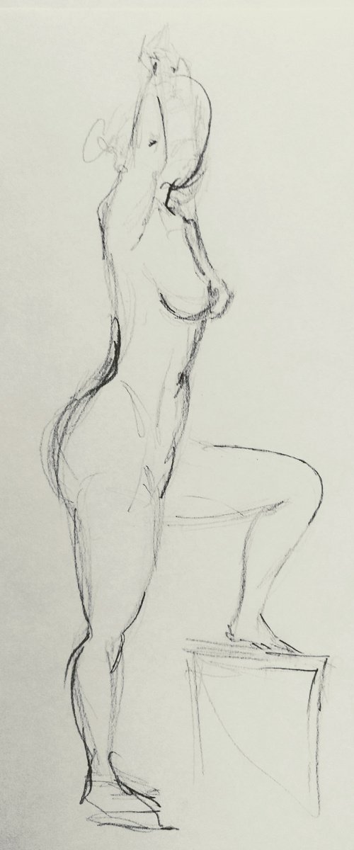 Nude. Original pencil drawing. by Yury Klyan