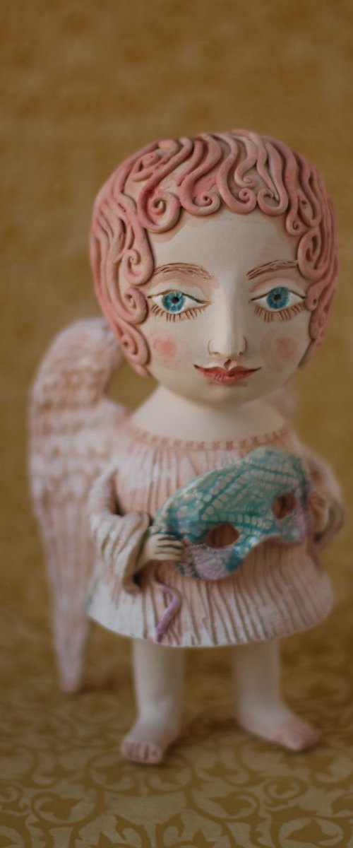Angels game. Ceramic OOAK sculpture. by Elya Yalonetski