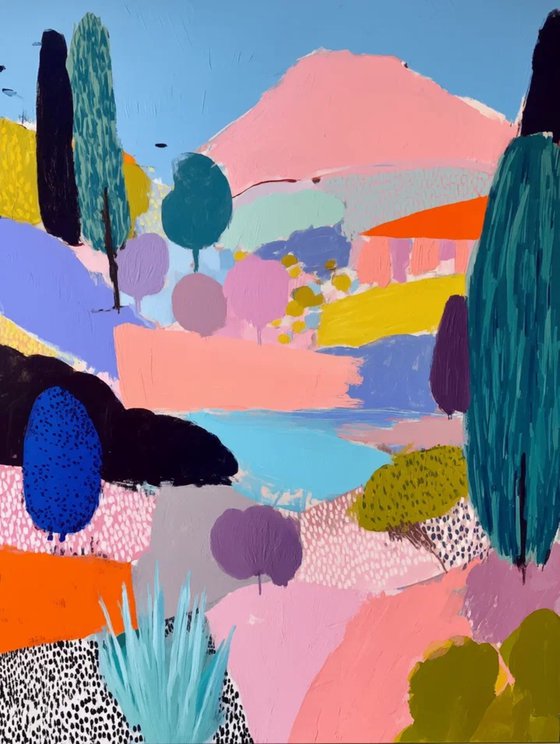 River Under a Pink Sky