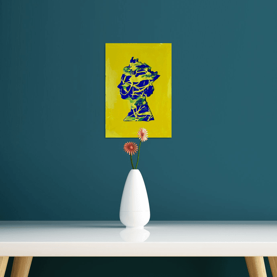 Queen #67 lemon background , inspired by Queen Elizabeth II