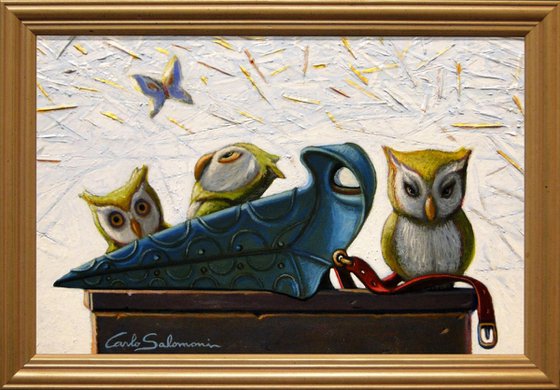 PLAGUE DOCTOR OWLS- (framed)