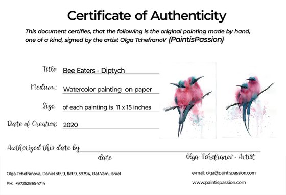 Bee Eaters - Diptych
