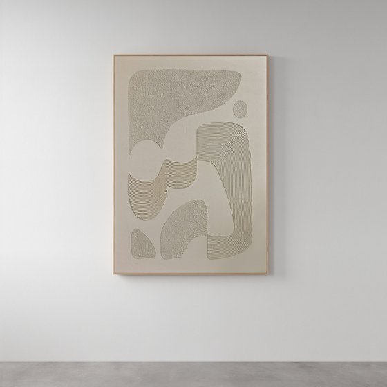 "Ashen Bay" High textured abstract art