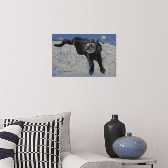 Black Cat Winter Portrait