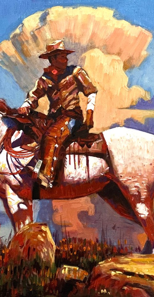 Knight Beneath the Clouds by Paul Cheng