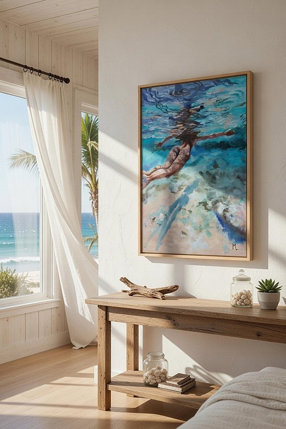 " UNDERWATER GIRL SWIMMING  "