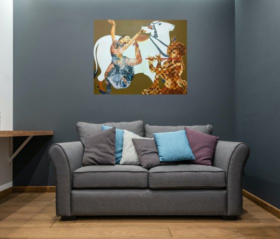 Radha Krishna and Happy Cow
