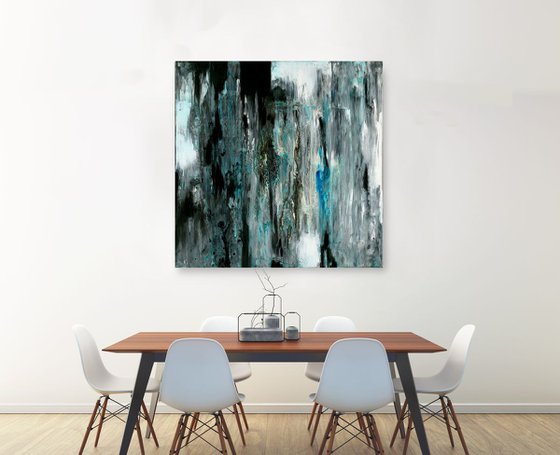 Solo Journey  - LARGE 30x30 in Serene Abstract art by Kathy Morton Stanion Modern Home decor, restaurant art